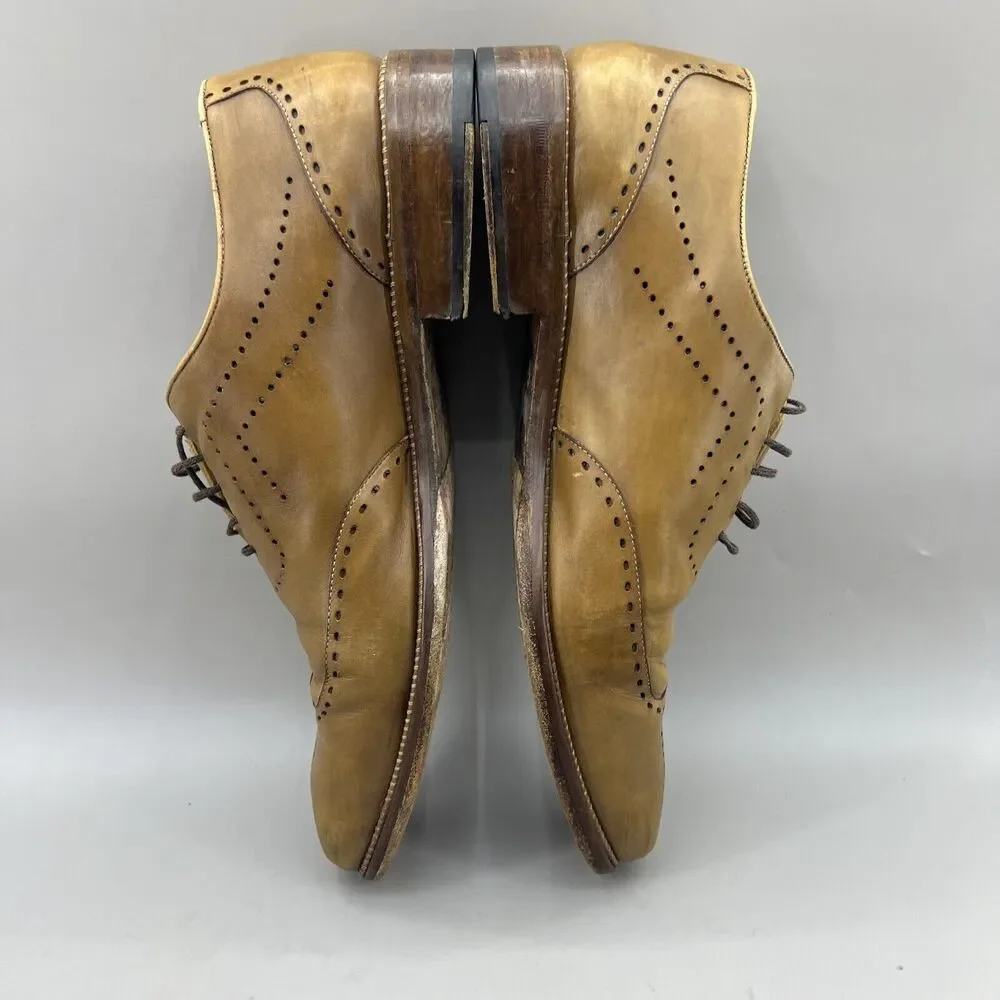 Mezlan Alexander Oxford‎ Shoes Men Size 11 M Tan Brown Wingtip Lace Up Low Dress